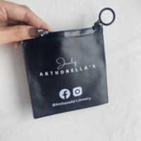 Sac de conditionnement pour bijoux givré réutilisable, sac à fermeture éclair en PVC personnalisé, petit sac en plastique à fermeture éclair pour bijoux