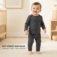 Pyjamas en coton biologique avec logo personnalisé, vêtements pour enfants à manches longues, ensemble de deux pièces, vêtements pour nouveau-nés, fournisseur OEM