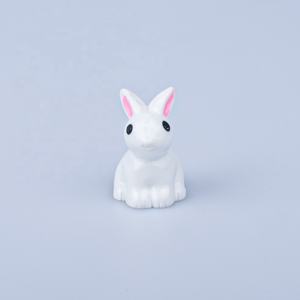 สีขาวน่ารักการ์ตูนสวนสัตว์เรซิ่น 3d กระต่ายจิ๋วหัตถกรรมสําหรับตกแต่ง - Product Image 4