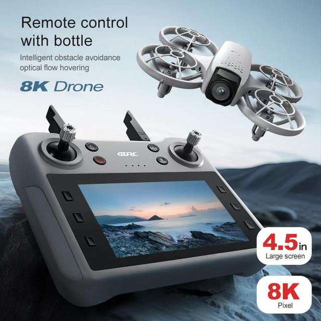 Beginner Camera Drone 4K UHD 8MP Foldable Altitude Hover Obstacle Avoidance 3D Flip Tripod Stand Electric Power App Plastic