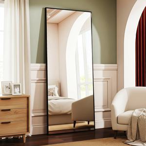 Espejo Decorativo Rectangular de Cuerpo Entero con Marco Metálico Estilo Art Deco, Hecho a Mano con Vidrio Templado Delgado, para Montar en la Pared - Product Image 2