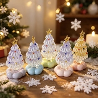 Ornement de Noël en verre de Murano fait main, style européen, finition brillante, rotatif, musical, écologique, avec lumière LED