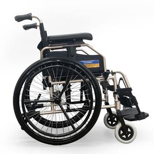 Fauteuil roulant en alliage d'aluminium pour personnes âgées à usage hospitalier et domestique avec roulettes solides - Product Image 3