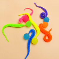 Jouet pour chat interactif en forme de chenille arc-en-ciel avec balle élastique, accessoires de remplacement pour baguette à chat