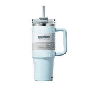 Термос-кружка из нержавеющей стали 2025 года, 40 унций, с ручкой, для путешествий, с сохранением температуры 6-12 часов, идея для делового подарка - Product Image 2