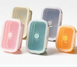 Refine Silicone Factory <b>Collapsible</b> Square Lunch <b>Box</b> Food <b>Storage</b> Container Freshness Preservation 1-3L Capacity Kitchenware - Product Image 1