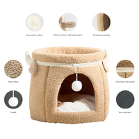 Offre Spéciale moderne classique intérieur chien et chat grotte lit amovible lavable solide motif chaud confortable pour moyens et petits animaux de compagnie