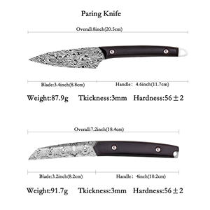 <span class=keywords><strong>3</strong></span>インチステンレス鋼フルーツペアリングナイフレーザーパターン付き小型キッチンポケットナイフ革シース付き - Product Image 2