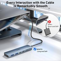 BENFEI 6-IN-1 USB-A/USB-C MULTI-PORT HUB 4K 60Hz HD MI PD 100W 1000Mbps Ethernet USB3.0x3