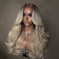 Perruques de cheveux humains Lace Frontal 13X4 13X6 couleur Ombré Blonde, cuticules alignées, ondulées, pour femmes