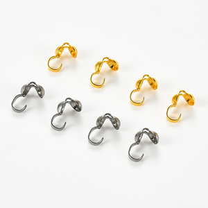 20/50 unidades de tapas de calota plegables de acero inoxidable con anilla abierta para la fabricación de joyas - Product Image 3