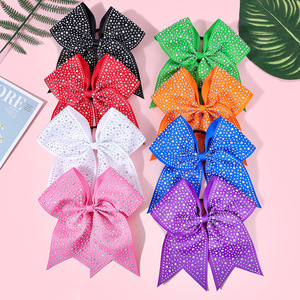 Fiocco per Cheerleading in Nastro Grosgrain con Strass Scintillanti, Accessorio per Capelli da Ragazza - Product Image 6