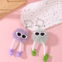 Vente Flash : Charme de Sac Rond Créatif Kawaii, Durable et Écologique, Pendentif Cadeau pour Filles, Accessoire de Sac, Porte-clés en Peluche Pom-Pom