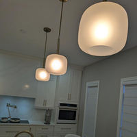 Lampe suspendue Colombe de style moderne du milieu du siècle, en verre givré et laiton, style nordique, luxe discret, LED E26, pour îlot de cuisine