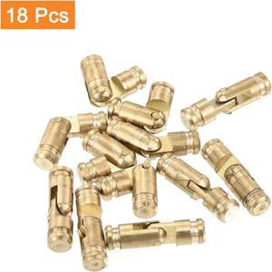 UXCELL-<span class=keywords><strong>Bisagra</strong></span> cilíndrica de latón invisible de 15x4mm, soporte plegable oculto, bisagras ocultas cilíndricas para muebles de bricolaje, 18 unidades - Product Image 3