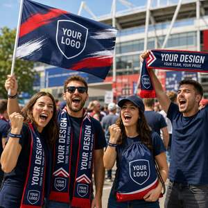 Kit de Supporter de Football Personnalisé avec Écharpe, Drapeau, Bracelet et Sac Cadeau avec Logo - Product Image 2