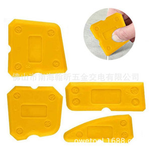 Silicone Caulk Scraper Kit 5Pcs With Handle For Kitchen Bathroom Floor Sealing Yellow - Product Image 5