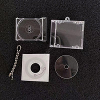 Porte-clés mini disque transparent pour musique, personnalisable, avec impression sur boîtier en plastique GPPS, album NFC, vente en gros, mini CD vierge