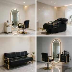 Juego de muebles para salón de belleza K, silla de barbero, espejo, carrito de almacenamiento, adecuado para salones de belleza, se vende por separado. - Product Image 2