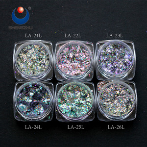 S heng Zhuมาใหม่g alaxy holo flakesใสกิ้งก่าดอกไม้ไฟflakesผงเพื่อความงามเล็บยาทาเล็บ - Product Image 1
