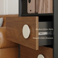 Meuble de rangement multifonctionnel moderne de luxe en bois massif pour salon avec étagère vitrée et 3 tiroirs pour l'ameublement de la maison