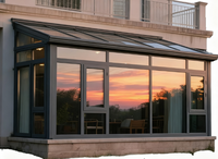 Serre de jardin en verre extérieure en aluminium de haute qualité, style moderne, personnalisable, imperméable, coupe-vent, éclairage naturel