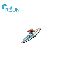 Insigne de planche de surf en métal personnalisé, épingle en émail, épingles de surf pour sports nautiques, broches, insigne d'épinglette de planche de surf personnalisé