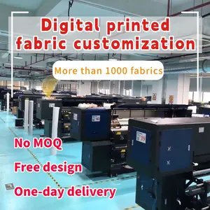 Digital printing fabric processing custom pattern fabric no MOQ China printing factory one meter can be printed