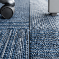 Dalles de moquette insonorisées modernes en nylon recyclé écologique 50x50cm, modulaires, carrées, pour bureau, avec support en PVC, certifiées CRI, vertes