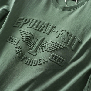 Custom Logo 100% Cotton Plain Oversized Heavyweight Graphic Luxury <strong>3D</strong> Embossed <strong>Printing</strong> <strong>T</strong> <strong>Shirt</strong> for Men - Product Image 5