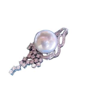 สร้อยคอไข่มุกธรรมชาติแบบขายส่ง พร้อมพู่ห้อยโบว์ สำหรับผู้หญิง ดีไซน์สไตล์ฝรั่งเศสย้อนยุค โดดเด่นมีเอกลักษณ์ ประดับเพชร - Product Image 5