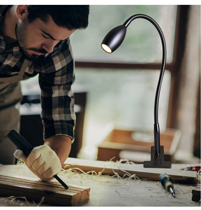 Lampes <span class=keywords><strong>de</strong></span> lecture à LED pour <span class=keywords><strong>lit</strong></span> d'enfant 360 ° Flexible Clip on headboard lamp 3W 3000k Desk Lamp with Clamp for Bedroom Workbench Black - Product Image 5