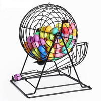Machine à Bingo Métallique Surdimensionnée 600 Boules Manuelle 18 Pouces Machine à Loterie Marqueurs de Bingo Jeux de Société Réutilisables Écologiques