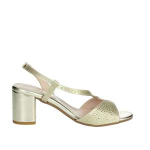 Cinzia <b>Soft</b> Donna Heeled Sandals Platino 35mm Block Heel Women's <b>Shoes</b> - Product Image 3