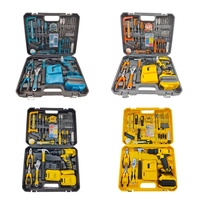 Kit d'outils ménagers multifonctionnels Kit combiné de perceuse électrique sans fil pour mécanicien artisan Ensemble d'outils