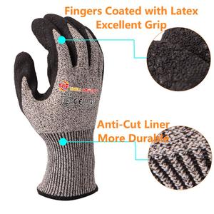 Snellsafety Cắt B Crinkle <span class=keywords><strong>Latex</strong></span> Cắt Găng Tay Chịu Mài Mòn Hppe Cấp <span class=keywords><strong>2</strong></span> Giá Rẻ Cao Su Cọ Lớp Phủ Chống-Cắt An Toàn Mạnh Mẽ Grip Làm Việc Găng Tay - Product Image 4