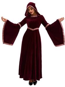 Nuevo Disfraz de Halloween 2026 para Padres e Hijos, Traje Medieval Europeo de Vampiro para Adultos y Niños, Vestido Borgoña para Fiestas y Actuaciones - Product Image 4