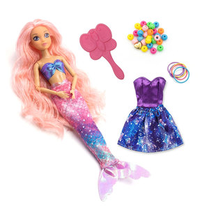 Deluxe 29cm PVC Mermaid <b>Doll</b> with Extra Dress Brush Hair Beads and Grooming <b>Accessories</b> in Window Box - Product Image 3