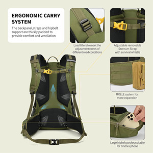 Zaino da <span class=keywords><strong>trekking</strong></span> zaino da viaggio-zaino da campeggio da esterno impermeabile leggero da 35 litri per uomo donna - Product Image 4