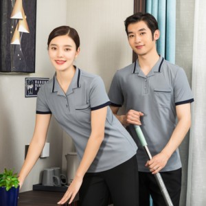 Uniforme <span class=keywords><strong>de</strong></span> ménage pour hôtel, ensemble <span class=keywords><strong>de</strong></span> vêtements <span class=keywords><strong>de</strong></span> travail à manches courtes pour le personnel <span class=keywords><strong>de</strong></span> <span class=keywords><strong>nettoyage</strong></span>, tenue professionnelle pour les employés d'étage, <span class=keywords><strong>printemps</strong></span>-été 2022-09 - Product Image 1
