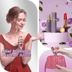 ขวดฉีดน้ำน้ำหอมหนังแท้10มล. ขวดสเปรย์เติมได้สำหรับเดินทางก้นขวดดีไซน์หรูหรา - Product Image 2
