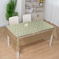 Nappe de table RNPT en PVC, motif feuilles d'érable dorées, transparente, rectangulaire, pour décorations de table de réception de mariage