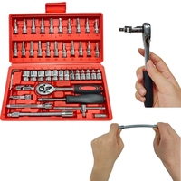 Juego de Herramientas Manuales de 46 Piezas, Juego de Destornilladores y Llaves de Tubo con Puntas Metálicas, Juego de Herramientas Mecánicas Personalizables OEM en Caja