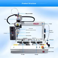 Distributeur de colle thermofusible robuste 300ML à chauffage automatique, double plateforme à quatre axes pour tôles, pulvérisation de revêtement PUR personnalisée