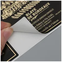 Étiquettes de vin en feuille d'or gaufrées personnalisées autocollants d'emballage auto-scellants mats roulants autocollant adhésif fort en vinyle de luxe