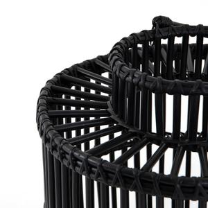 Linternas decorativas de ratán con mango, color negro, ideales para usar en el jardín o patio, para una sensación acogedora - Product Image 5