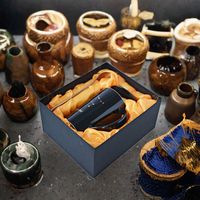 Coffret Cadeau Rigide en Satin Bleu Marine pour Tasse, Deux Pièces Doublées, Impression Personnalisée pour Coffret Cadeau Tasse à Café, Vente en Gros, Approvisionnement Direct Usine