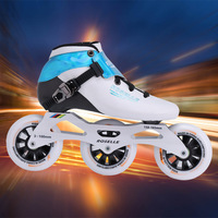 Patins à roulettes de vitesse professionnels pour adultes, en fibre de carbone, avec coque en cuir et grandes roues en polyuréthane