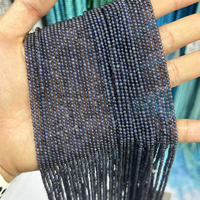 Perles rondes lâches de 2 mm en agate, opale et iolite, semi-finies, brin de 38 cm de long, fournitures pour la fabrication de bijoux