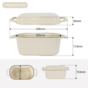 Plat à <span class=keywords><strong>pain</strong></span> en fonte émaillée antiadhésif, fait sur mesure OEM, type cocotte, compatible four, avec couvercle, pour <span class=keywords><strong>pain</strong></span> au levain - Product Image 2